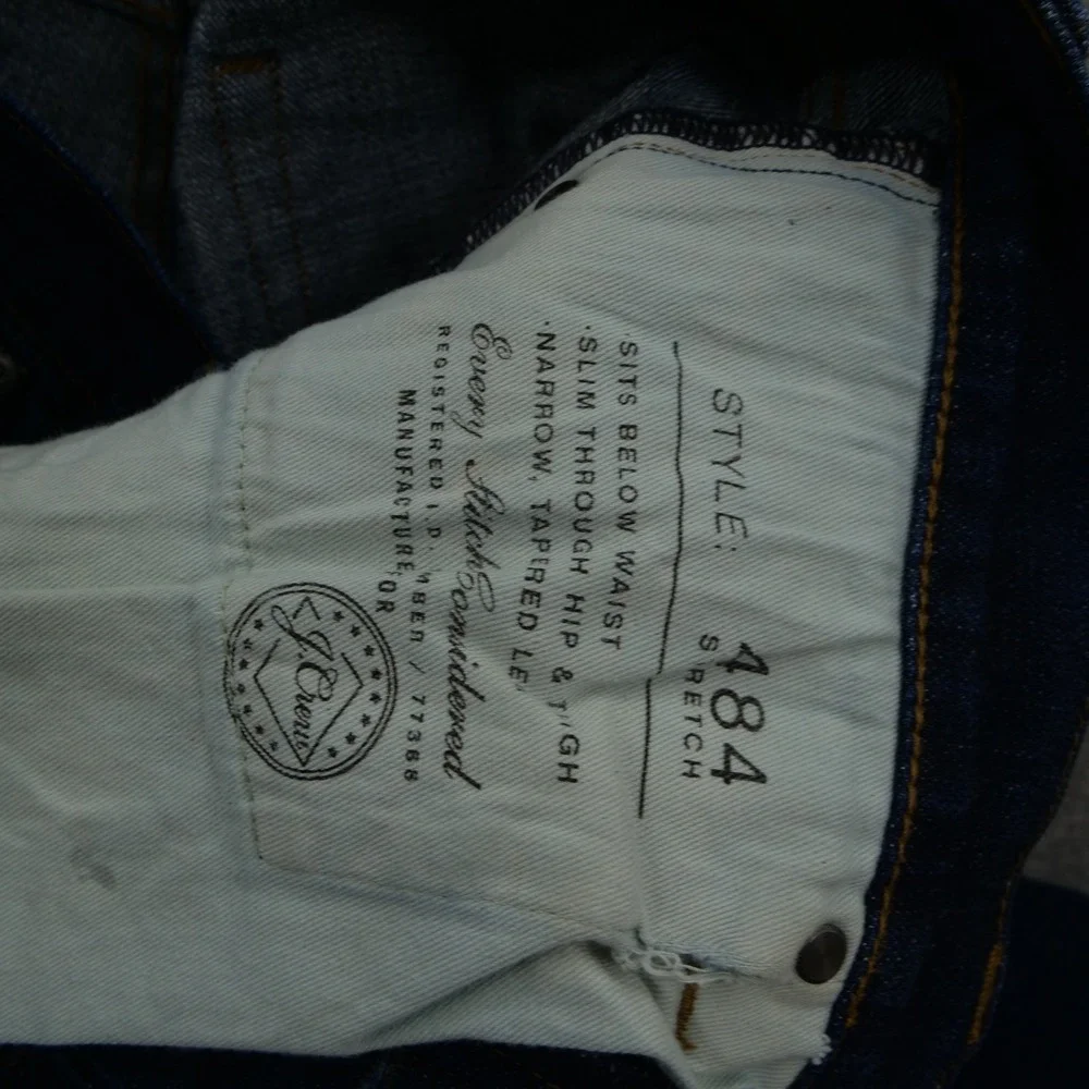 J Crew 484 Jeans Mens 31 Blue Slevedge Slim Straight Mid Rise Button Fly